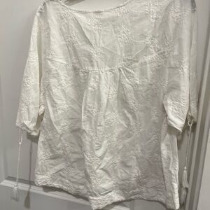 Elegant White Embroidered Blouse